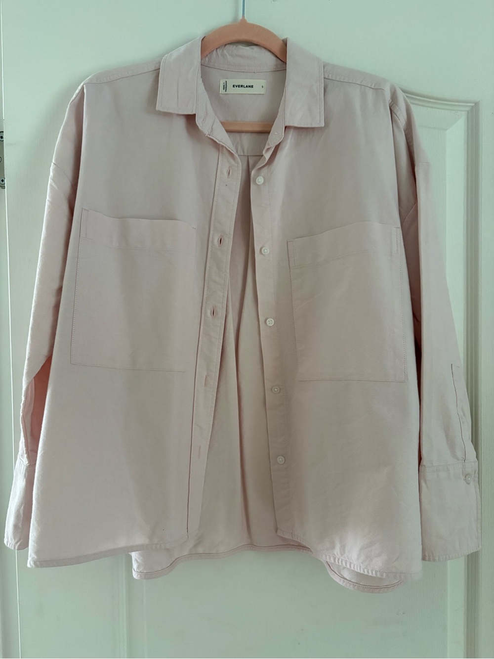 Everlane Women's Pale Pink Oversized Shirt Jacket